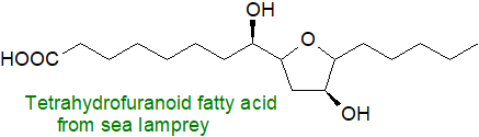 Tetrahydrofuranoid fatty acid from sea lampreys Tetrahydrofuranoid fatty acid from sea lampreys
