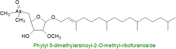 Formula of phytyl 5-dimethylarsinoyl-2-O-methyl-ribofuranoside Formula of phytyl 5-dimethylarsinoyl-2-O-methyl-ribofuranoside