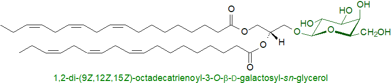 Formula of a monogalactosyldiacylglycerol