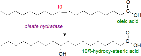 Hydroxylation of oleic acid by a bacterial hydratase