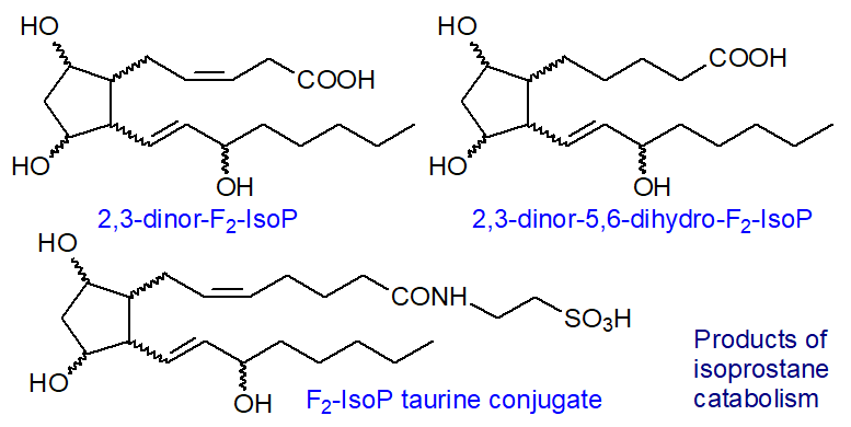 Products of isoprostane catabolism