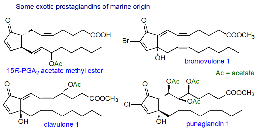 Some exotic marine prostanoids