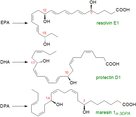 Structures of representative SPMs and their precursors