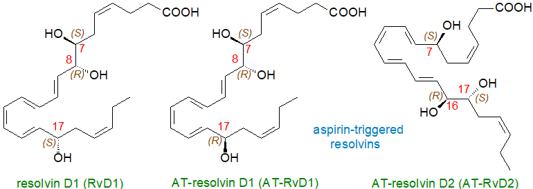 Protectin D1, D2 and 22-hydroxy-protectin D1n-3 PDA structures