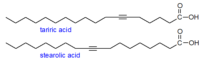 Tariric and stearolic acids