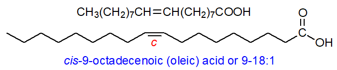 Structural formula of oleic acid
