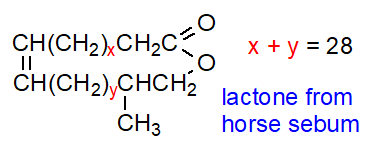 Main omega fatty acid lactone from horse sebum