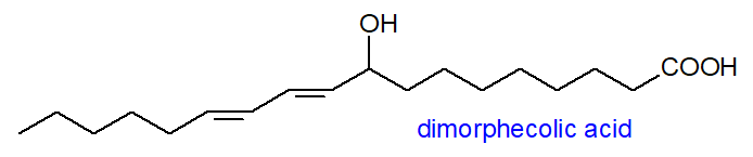 Structural formula of dimorphecolic acid