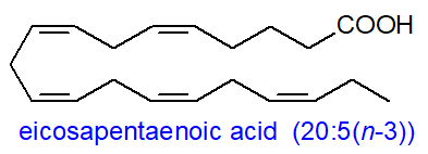 Structural formula of eicosapentaenoic acid