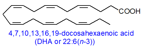 Structural formula of docosahexaenoic acid