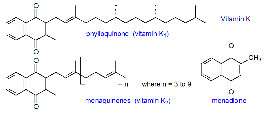 Phylloquinone and menaquinones
