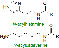 Formula of N-acylhistidine and cadaverine