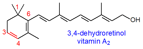 Formula of 3,4-dehydroretinol