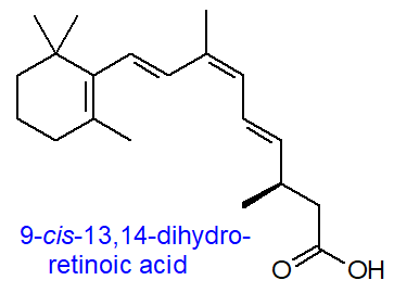 Formula of 9-cis-13,14-dihydroretinoic acid