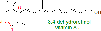 Formula of 3,4-dehydroretinol