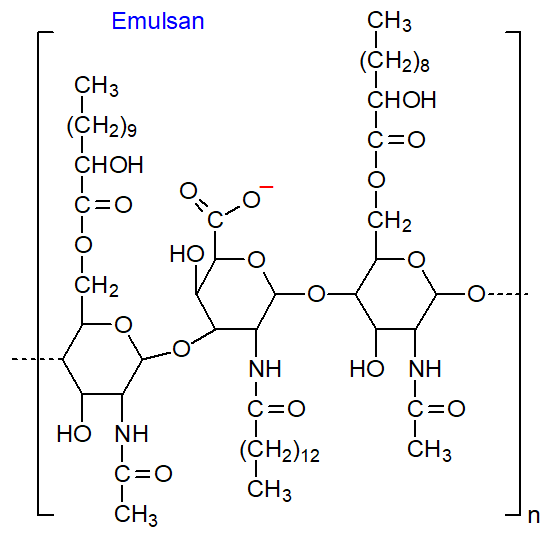 Structural formula for emulsan