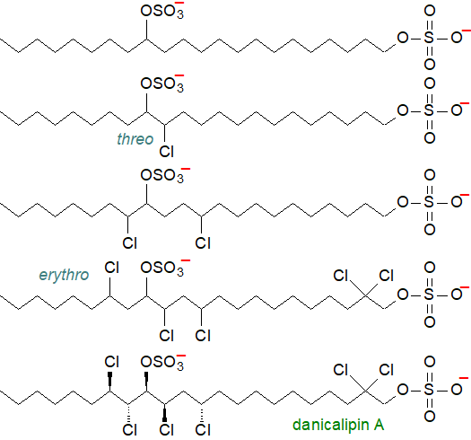 Structures of some chlorosulfolipids of Ochromonas danica