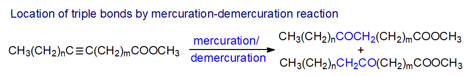 Mercuration-demercuration reaction with triple bonds