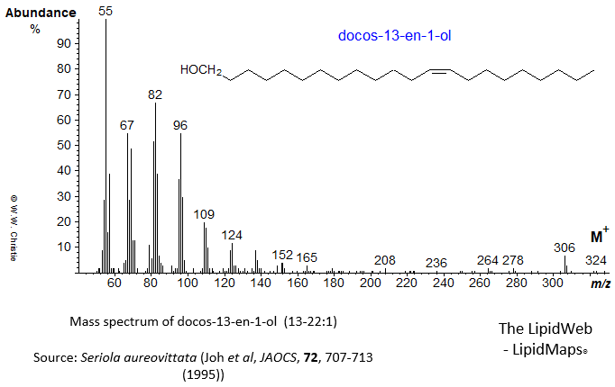 Mass spectrum of docos-13-en-1-ol